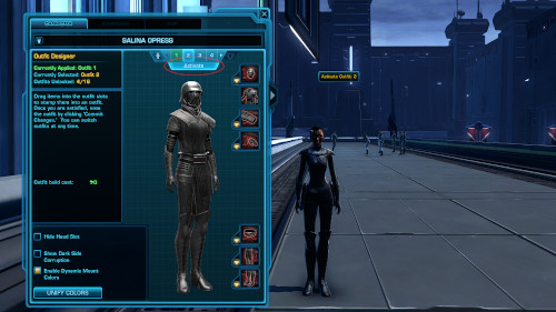 An image of the Outfit Designer tab in the Character Sheet window with the 'Activate' outfit button highlighted.